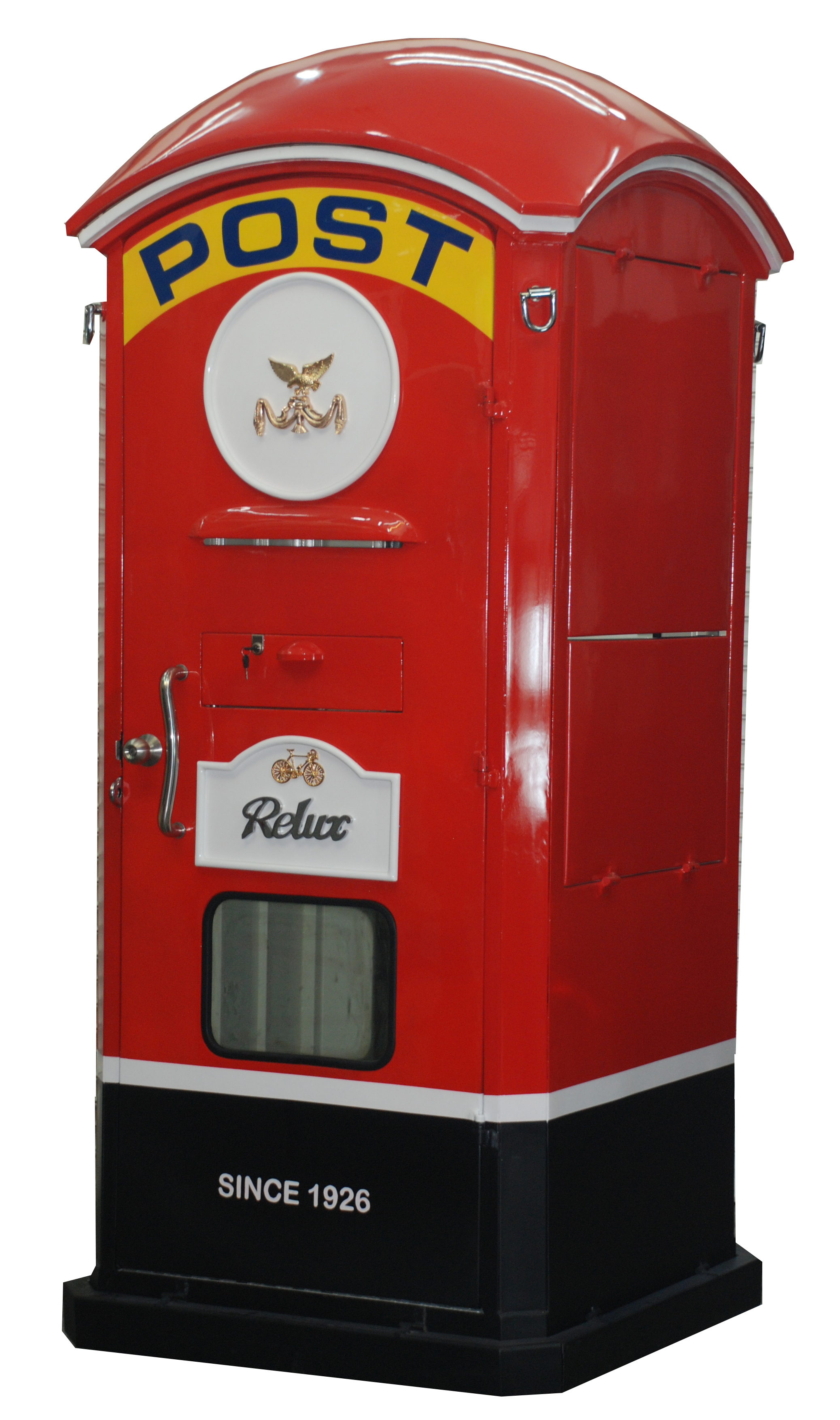 RELUX บูธขายสินค้า ตู้โชว์ ตู้ยาม พร็อพ ดีไซน์ตู้ไปรษณีย์โบราณ เหล็กหนาอย่างดี รุ่นตู้ไปรษณีย์ Post Booth