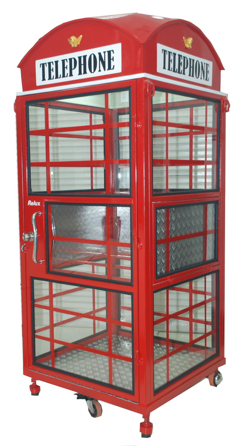 RELUX บูธขายสินค้า ตู้โชว์ ตู้ยาม พร็อพ ดีไซน์ตู้โทรศัพท์ลอนดอน เหล็กหนาอย่างดี Phone Booth / Red Telephone Box
