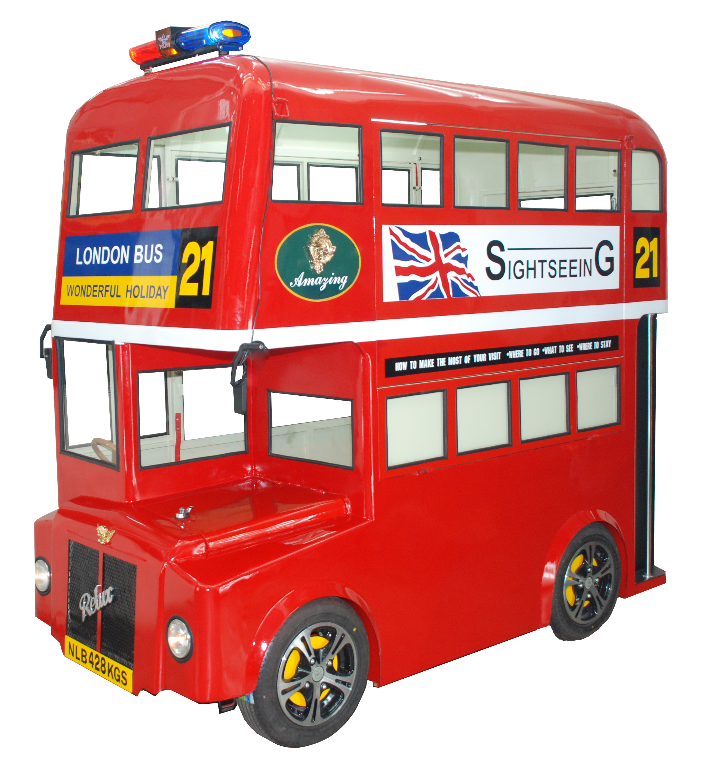 Relux รถเข็นเหล็กคีย์ออส สำหรับโชว์สินค้า/จำหน่ายสินค้า/เป็นเฟอร์นิเจอร์ รุ่น ลอนดอนบัส London Bus *สต็อกราคาพิเศษ ดัดแปลงไม่ได้*
